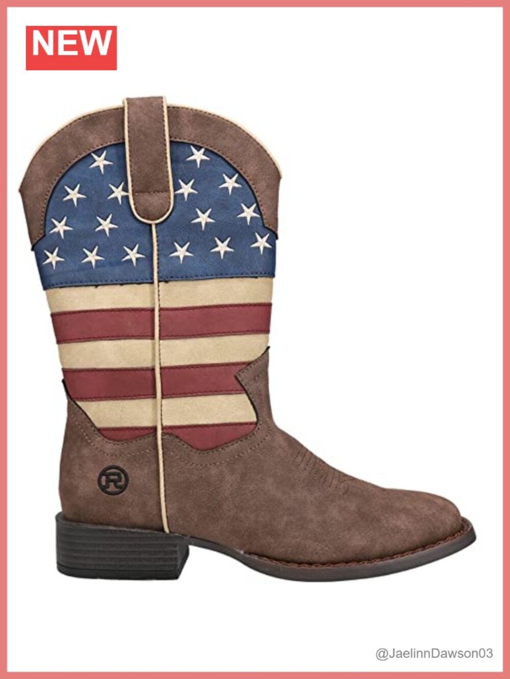 Faux Leather Western Cowgirl Boots Embroidered Square Toe Mid-Calf